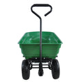 Folding Car Poly Garden Dump Truck With Steel Frame, 10 Inches. Pneumatic Tire, 300 Pound Capacity, 75 Liter Truck Body Grass Green Metal