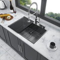 30X22 Inch Kitchen Sink Drop In Gunmetal Black 16 Gauge Stainless Steel 30