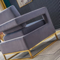 Modern Velvet Accent Chair, Elegant Armchair With Stainless Steel Base Grey Velvet