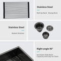 30 Drop In Kitchen Sink Topmount Gunmetal Black Stainless Steel 18 Gauge Singe Bowl Kitchen Sink Basin Gunmetal Black Stainless Steel