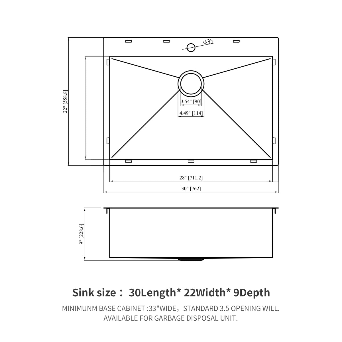 30 Drop In Kitchen Sink Topmount Gunmetal Black Stainless Steel 18 Gauge Singe Bowl Kitchen Sink Basin Gunmetal Black Stainless Steel