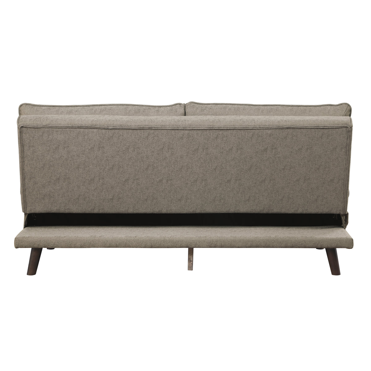 Casual Living Room 1Pc Elegant Lounger Brown Textured Fabric Upholstered Sleeper Sofa Versatile Placement Furniture Brown Primary Living Space Solid Wood 2 Seat