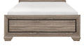 Natural Finish Contemporary Design 1Pc Queen Size Bed Dark Under Paneling Wooden Bedroom Furniture Queen Natural Bedroom Wood