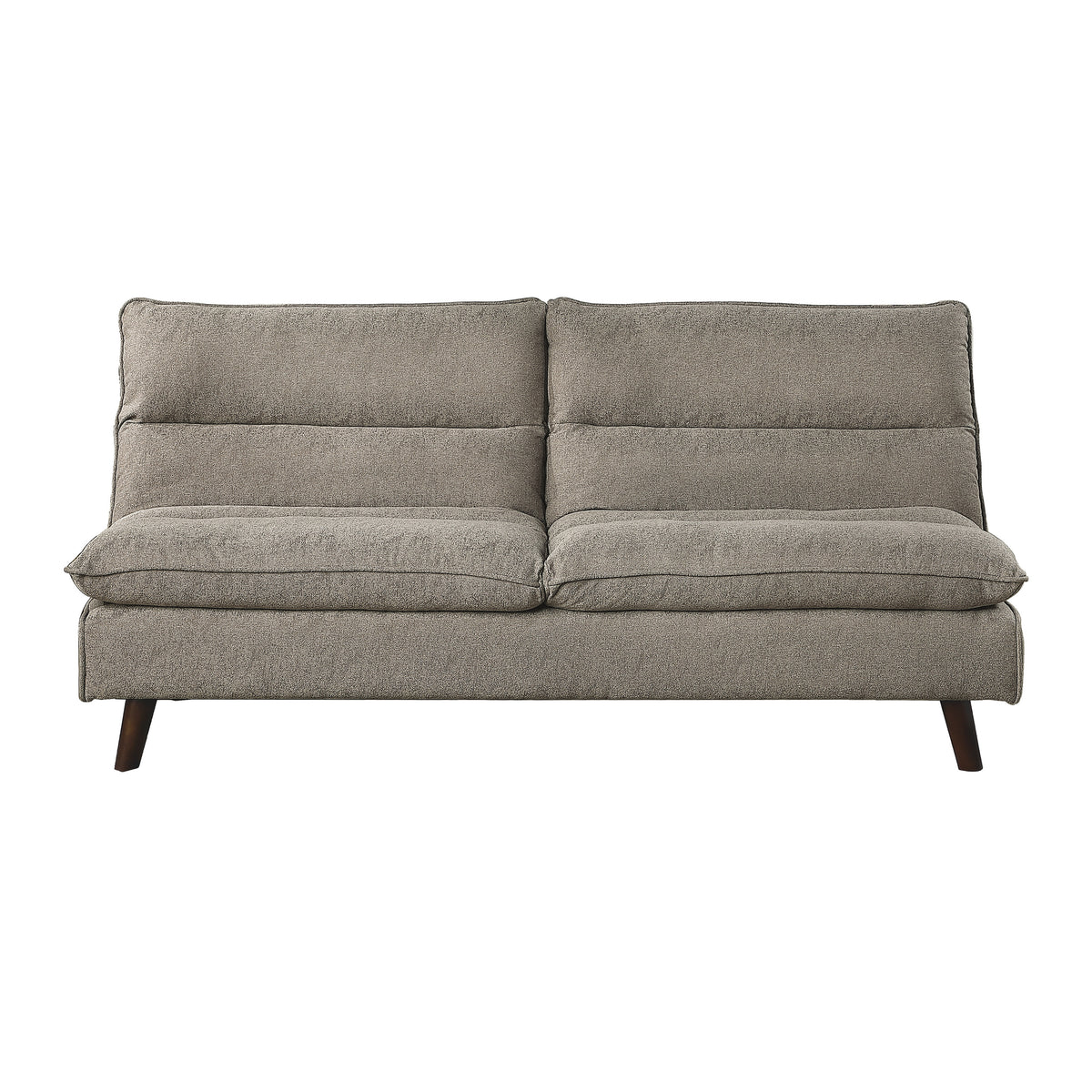 Casual Living Room 1Pc Elegant Lounger Brown Textured Fabric Upholstered Sleeper Sofa Versatile Placement Furniture Brown Primary Living Space Solid Wood 2 Seat