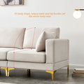 Adf Living Room Furniture Modern Leisure L Shape Couch Beige Fabric Beige Foam Fabric