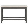 6 Piece Counter Height Dining Table Set Table With Shelf 4 Chairs And Bench For Dining Room Gray Gray Solid Wood