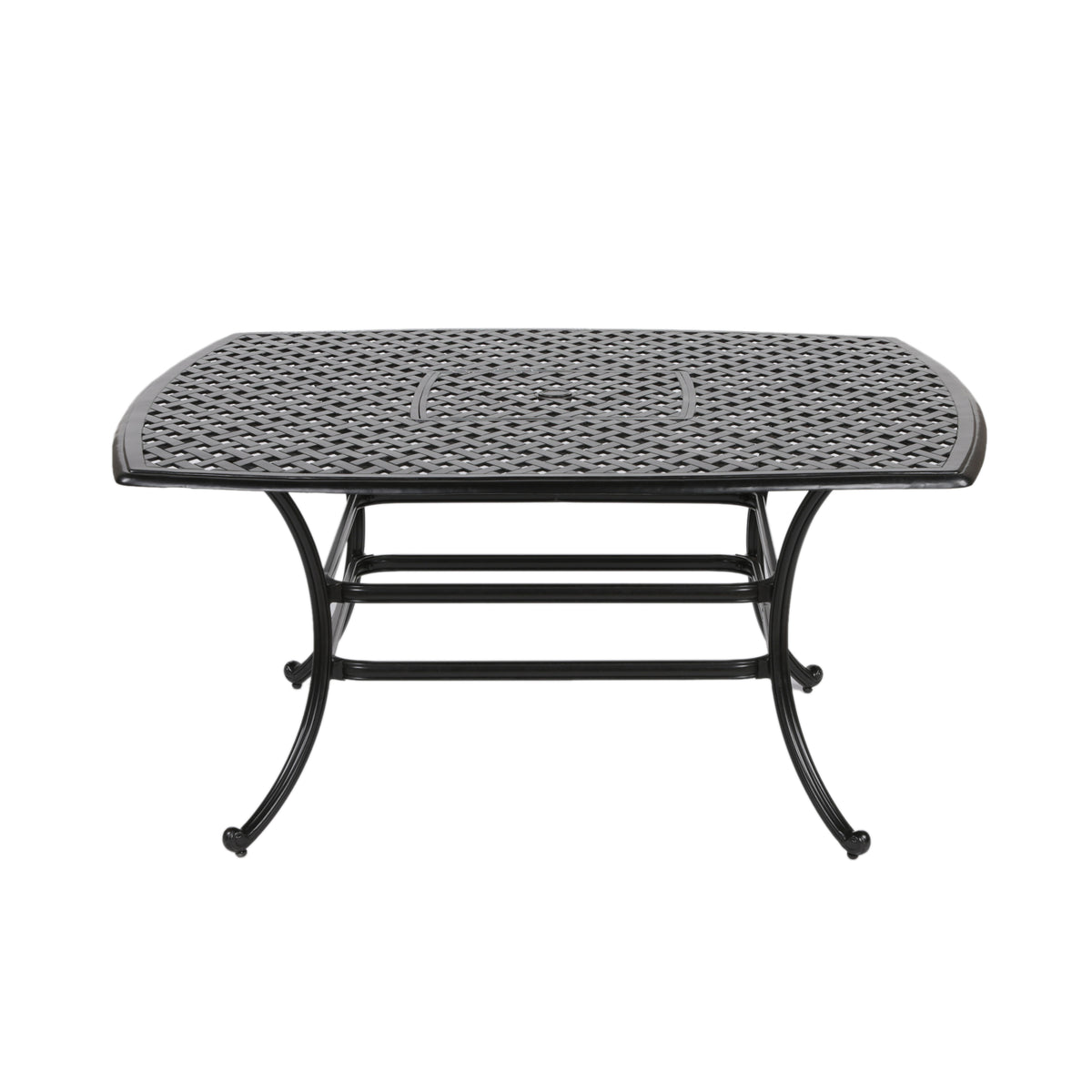 Square 8 Person 63.98" Long Aluminum Dining Set Antique Bronze Aluminum
