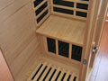 Hemlock Mini One Person Far Infrared Door On The Left Of The Indoor Sauna Room Natural Solid Wood