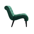 Coolmore Modern Velvet Armless Accent Living Room Chair Leisure Chair,Upholstered Fabric Button Comfortable Chair With Wooden Legs For Bedroom, Living Room, Office Green Velvet Green Primary Living Space Foam Velvet