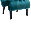 Coolmore Modern Velvet Armless Accent Living Room Chair Leisure Chair,Upholstered Fabric Button Comfortable Chair With Wooden Legs For Bedroom, Living Room, Office Teal Velvet Teal Primary Living Space Foam Velvet