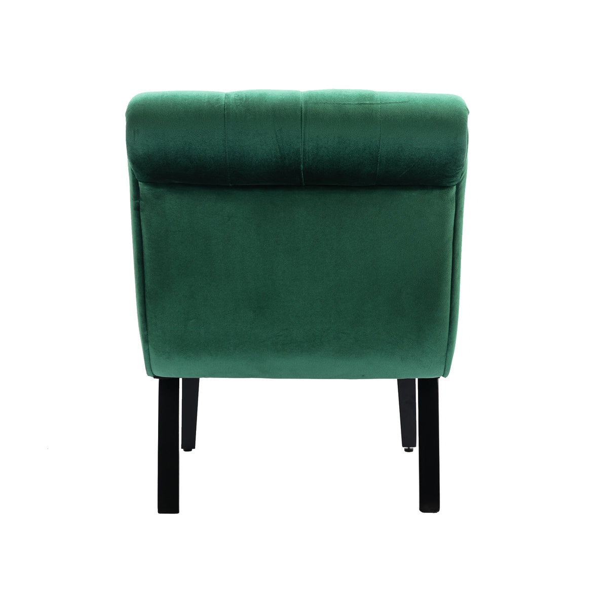 Coolmore Modern Velvet Armless Accent Living Room Chair Leisure Chair,Upholstered Fabric Button Comfortable Chair With Wooden Legs For Bedroom, Living Room, Office Green Velvet Green Primary Living Space Foam Velvet