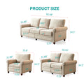 Linen Fabric Upholstery With Storage Sofa 1 2 3 Sectional Beige Beige Foam Fabric