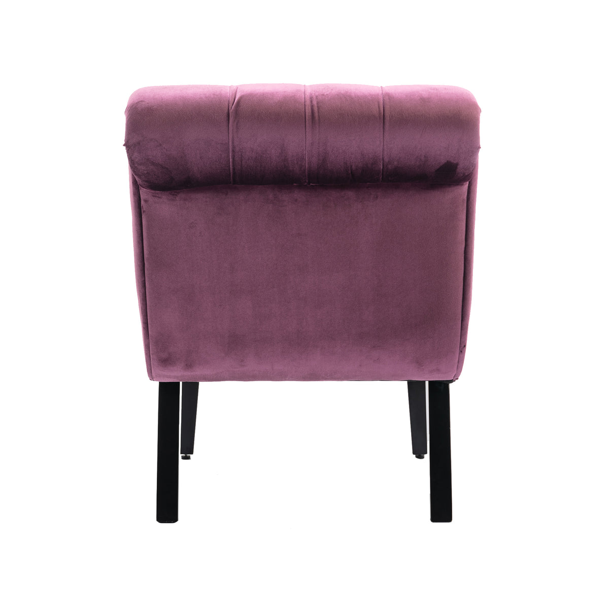 Coolmore Modern Velvet Armless Accent Living Room Chair Leisure Chair,Upholstered Fabric Button Comfortable Chair With Wooden Legs For Bedroom, Living Room, Office Purple Velvet Purple Primary Living Space Foam Velvet