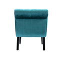 Coolmore Modern Velvet Armless Accent Living Room Chair Leisure Chair,Upholstered Fabric Button Comfortable Chair With Wooden Legs For Bedroom, Living Room, Office Teal Velvet Teal Primary Living Space Foam Velvet