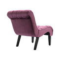 Coolmore Modern Velvet Armless Accent Living Room Chair Leisure Chair,Upholstered Fabric Button Comfortable Chair With Wooden Legs For Bedroom, Living Room, Office Purple Velvet Purple Primary Living Space Foam Velvet