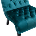 Coolmore Modern Velvet Armless Accent Living Room Chair Leisure Chair,Upholstered Fabric Button Comfortable Chair With Wooden Legs For Bedroom, Living Room, Office Teal Velvet Teal Primary Living Space Foam Velvet