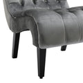 Coolmore Modern Velvet Armless Accent Living Room Chair Leisure Chair,Upholstered Fabric Button Comfortable Chair With Wooden Legs For Bedroom, Living Room, Office Silver Velvet Silver Foam Velvet