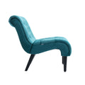 Coolmore Modern Velvet Armless Accent Living Room Chair Leisure Chair,Upholstered Fabric Button Comfortable Chair With Wooden Legs For Bedroom, Living Room, Office Teal Velvet Teal Primary Living Space Foam Velvet