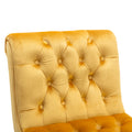 Coolmore Modern Velvet Armless Accent Living Room Chair Leisure Chair,Upholstered Fabric Button Comfortable Chair With Wooden Legs For Bedroom, Living Room, Office Mustard Velvet Mustard Primary Living Space Foam Velvet