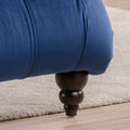 Tufted Armless Chaise Lounge Blue Polyester Fabric