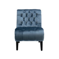 Coolmore Modern Velvet Armless Accent Living Room Chair Leisure Chair,Upholstered Fabric Button Comfortable Chair With Wooden Legs For Bedroom, Living Room, Office Light Blue Velvet Light Blue Foam Velvet