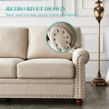 Linen Fabric Upholstery With Storage Sofa 1 2 3 Sectional Beige Beige Foam Fabric