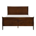 Classic Louis Philipe Style Full Bed Brown Cherry Finish 1Pc Traditional Design Bedroom Furniture Sleigh Bed Box Spring Required Full Brown Wood Bedroom Traditional,Transitional Bed Frame Wood