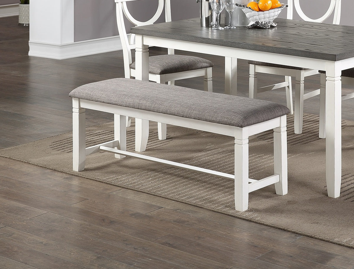 Dining Room Furniture White 6Pc Dining Set Table 4 Side Chairs And A Bench Rubberwood Mdf White White Dining Room Classic,Modern Dining Chairs Rubberwood Rubber Wood