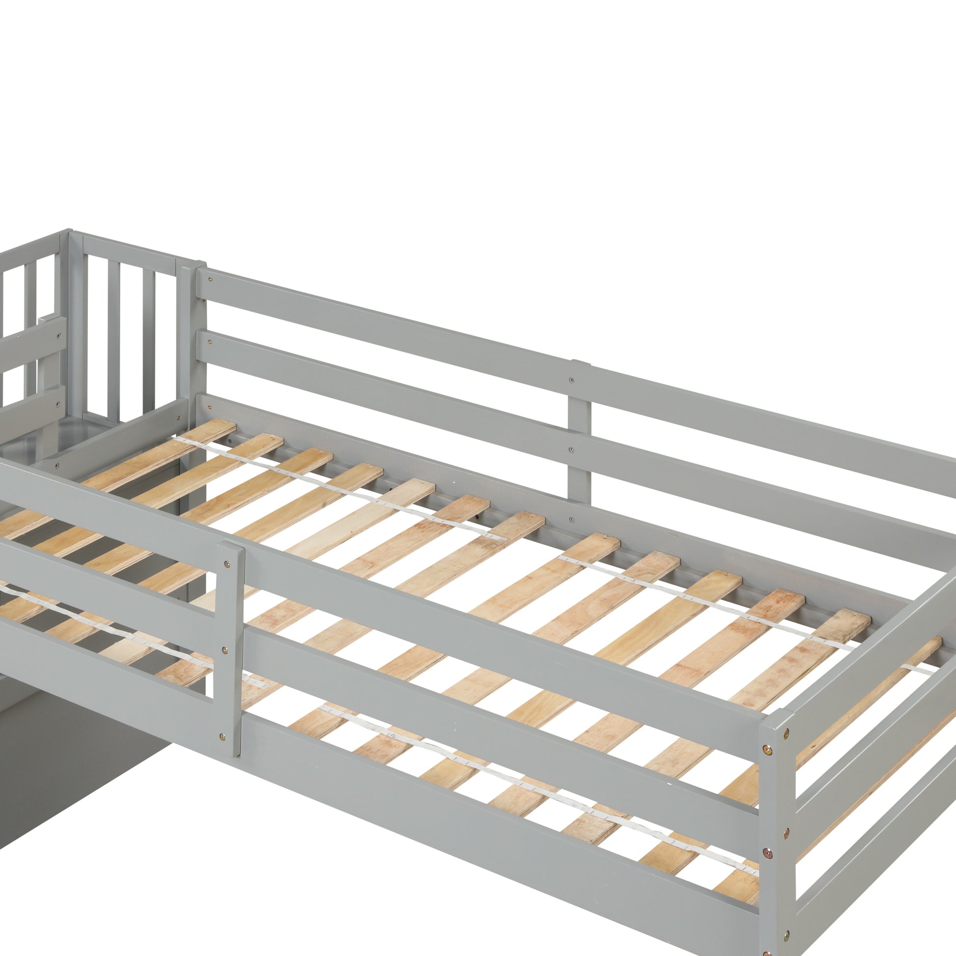 Loft Bed With Staircasegrey Grey Pine