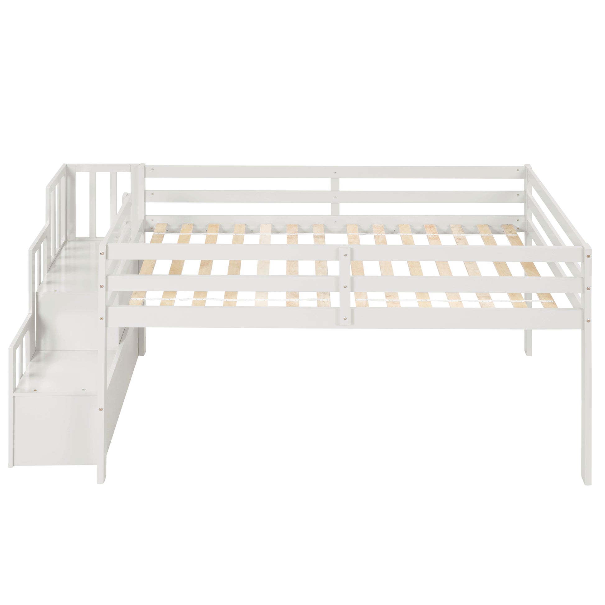 Loft Bed With Staircasewhite Twin White Pine