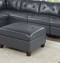 Contemporary Genuine Leather 1Pc Armless Chair Black Color Tufted Seat Living Room Furniture Black Primary Living Space Contemporary,Modern Genuine Leather