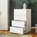 Oliver Farmhouse Four Drawer Jumbo Chest In White White Solid Wood