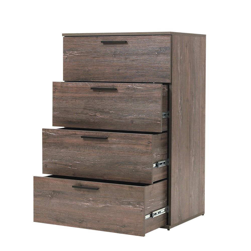 Oliver Farmhouse Four Drawer Jumbo Chest In Rustic Gray Gray Solid Wood