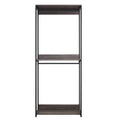 Monica Farmhouse Industrial Wood Walk In Closet With One Shelf In Rustic Gray Gray Solid Wood