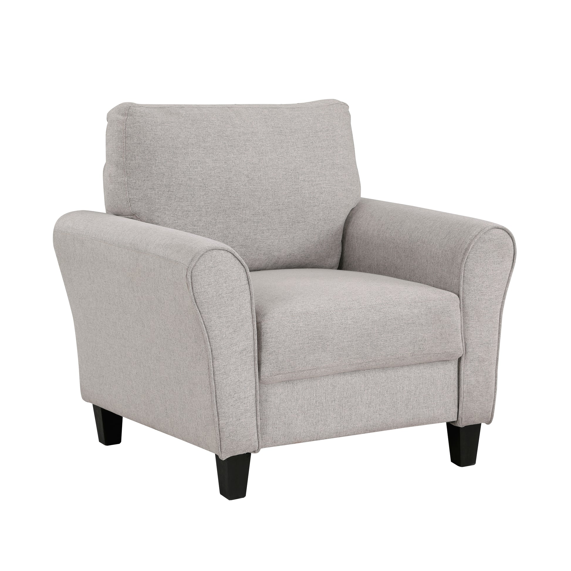 Modern Transitional Sand Hued Textured Fabric Upholstered 1Pc Chair Attached Cushion Living Room Furniture Desert Sand Primary Living Space Farmhouse,Modern,Traditional,Transitional Fabric