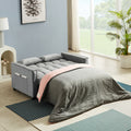 Modern Velvet Convertible Loveseat Sleeper Sofa Couch With Adjustable Backrest, 2 Seater Sofa With Pull Out Bed With 2 Lumbar Pillows For Small Living Room & Apartment Blue Foam Velvet