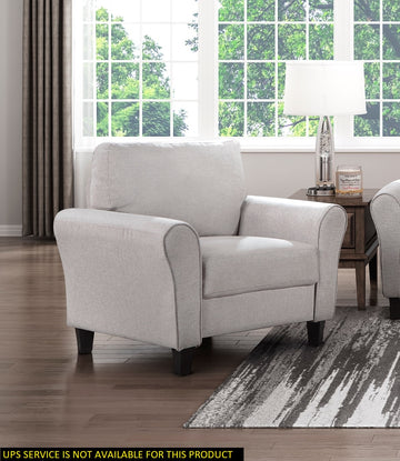 Modern Transitional Sand Hued Textured Fabric Upholstered 1Pc Chair Attached Cushion Living Room Furniture Desert Sand Primary Living Space Farmhouse,Modern,Traditional,Transitional Fabric