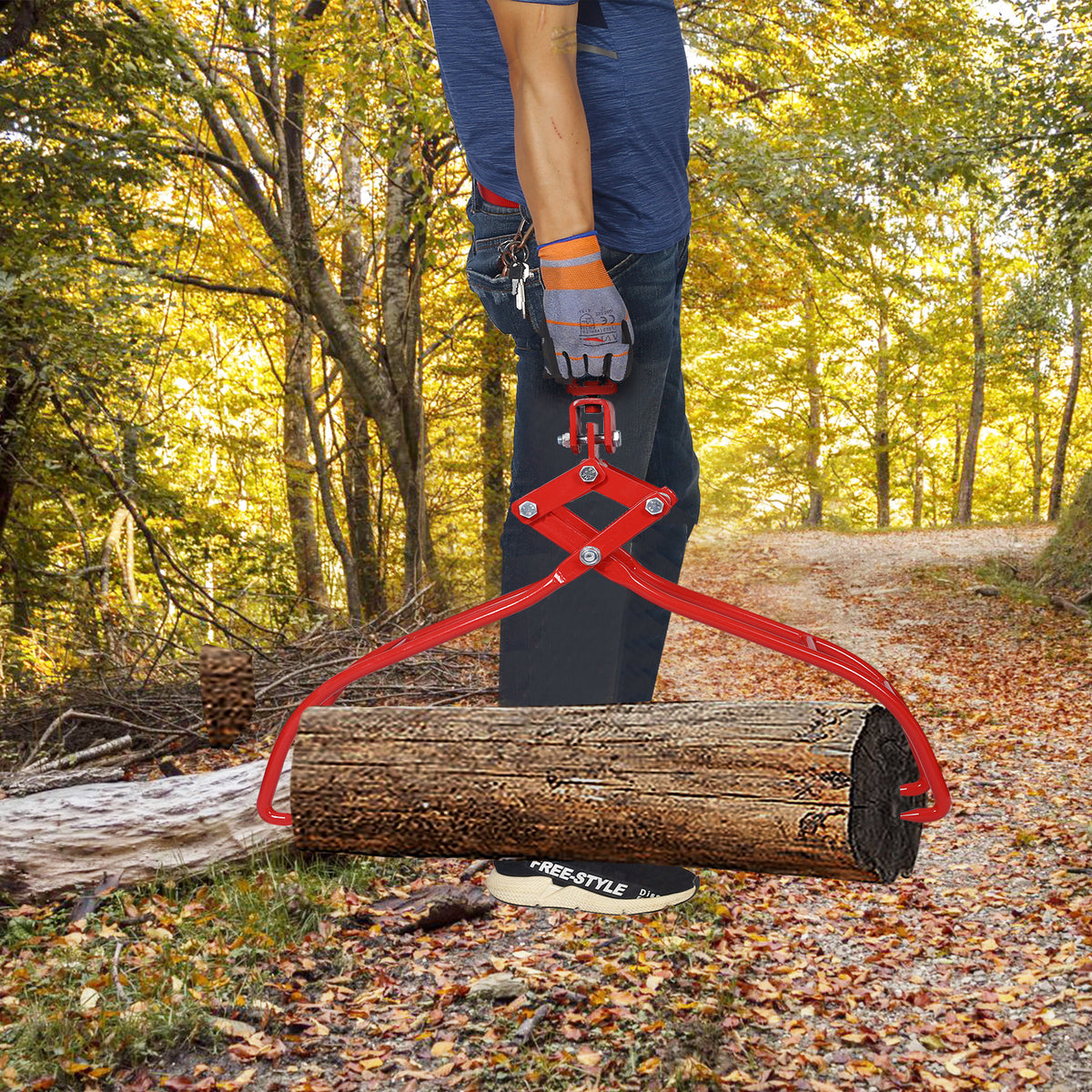 4 Claw Timber Log Lifting Logging Tongs Grabber Tong 36" Red Carbon Steel