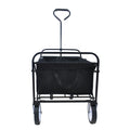 Folding Wagon Garden Shopping Beach Cart Black Black Steel