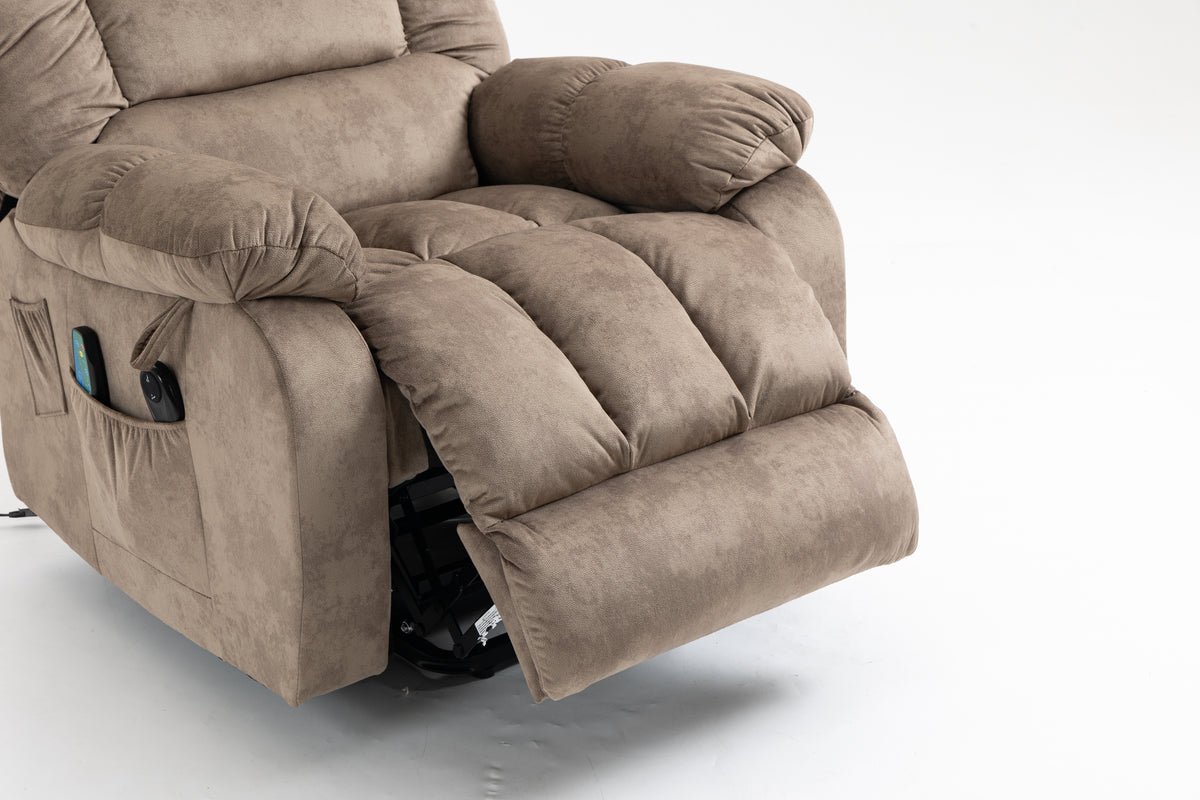 Recliners Lift Chair Relax Sofa Chair Livingroom Furniture Living Room Power Electric Reclining For Elderly Beige Brown Chenille Down Filling