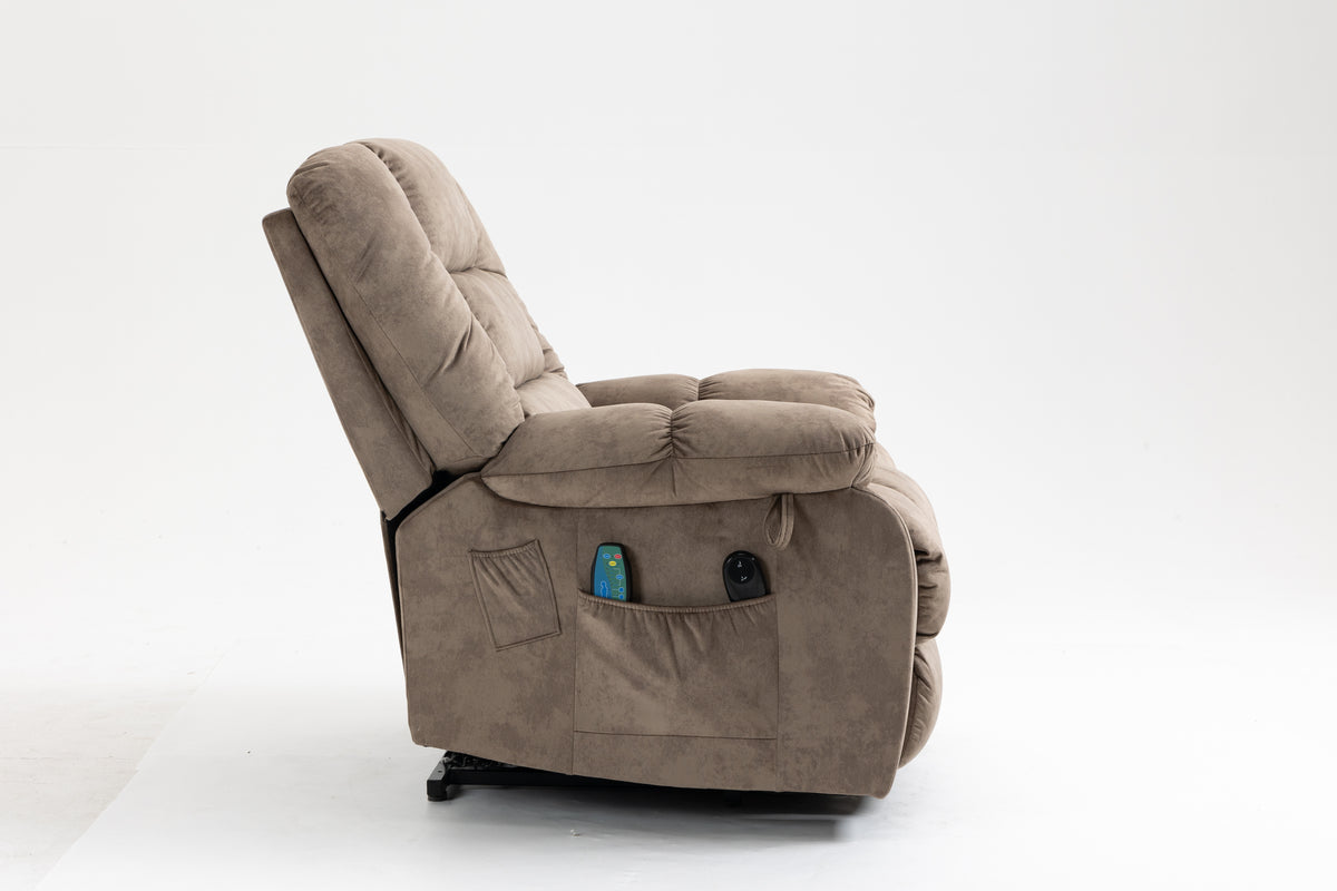 Recliners Lift Chair Relax Sofa Chair Livingroom Furniture Living Room Power Electric Reclining For Elderly Beige Brown Chenille Down Filling