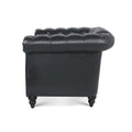 1 Seater Sofa For Living Room Black Pu