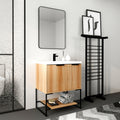 30 Inch Freestanding Bathroom Vanity With Resin Basin,30X18, W99951318 1 Maple 1 1 Soft Close Doors Bathroom Freestanding Modern Plywood