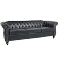 3 Piece Configurable Living Room Set Black Pu