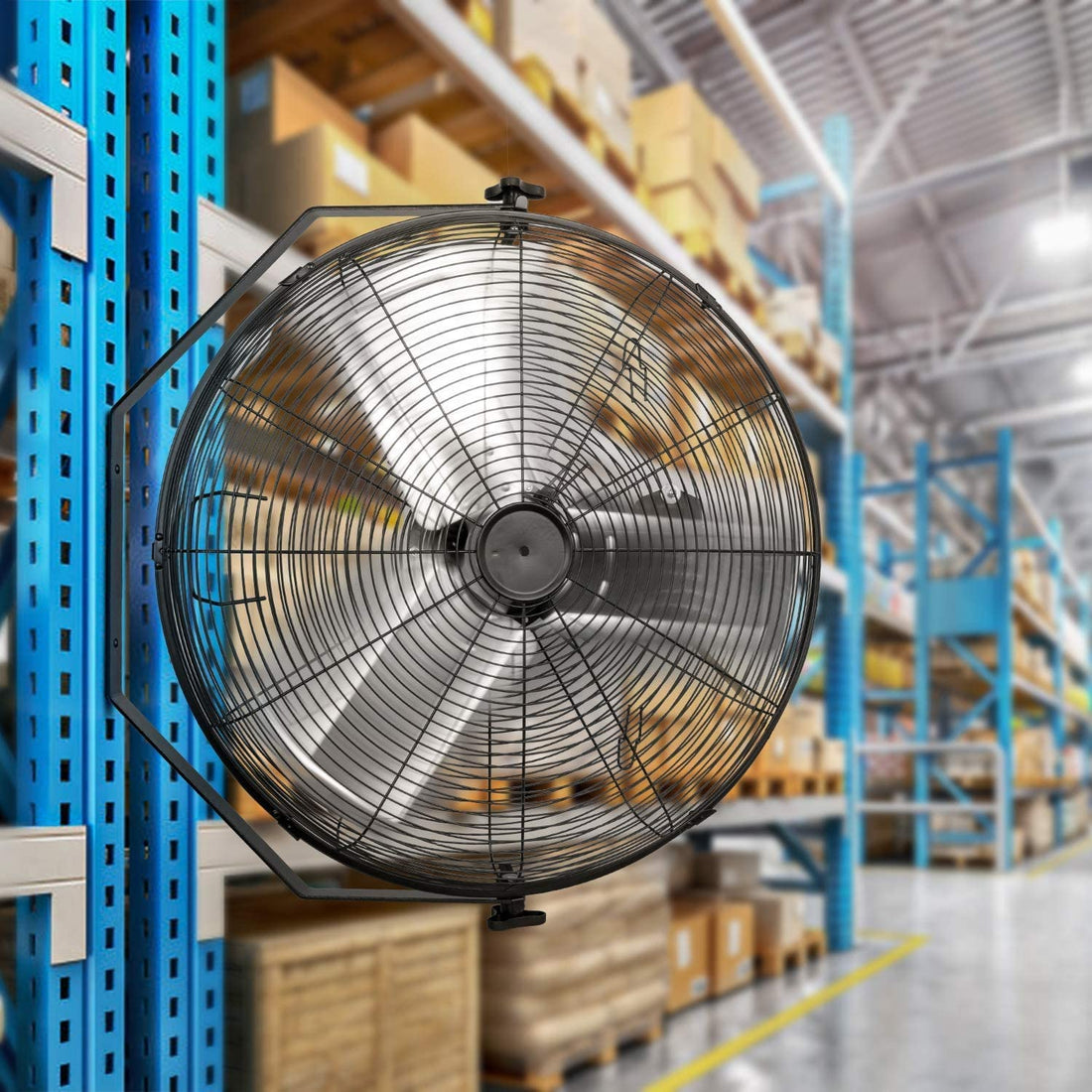 2Pack 24 Inch Industrial Wall Mount Fan, 3 Speed Commercial Ventilation Metal Fan For Warehouse, Greenhouse, Workshop, Patio, Factory And Basement High Velocity Black Metal