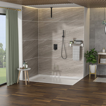 Dual Shower Head 16 Inch Ceiling Mount Square Shower System With Rough In Valve, Oil Rubber Bronze Oil Rubbed Bronze Stainless Steel