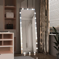 Hollywood Full Length Mirror With Lights Full Body Vanity Mirror With 3 Color Modes Lighted Standing Floor Mirror For Dressing Room Bedroom Wall Mounted Touch Control Silver 63