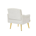 Cream White Velvet Armchair With Metal Legs Cream White Velvet