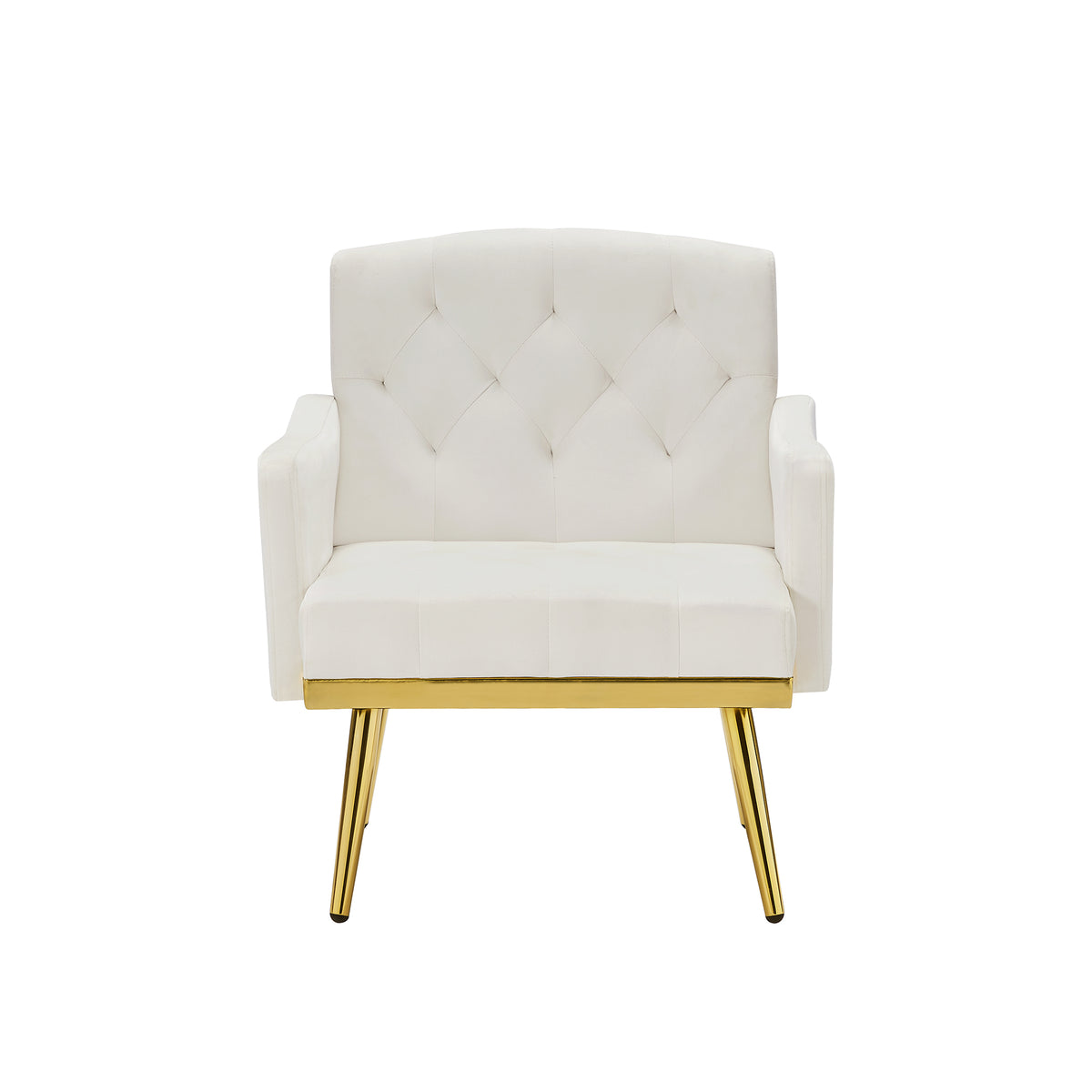 Cream White Velvet Armchair With Metal Legs Cream White Velvet