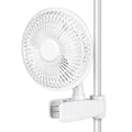 Healsmart 6 Inch Grow Tent Poles Clip Fan, Monkey Fan, Manually Adjustable 90 Angles, 15W, 2 Speeds Control, 63 Inch Cord Length, White White Plastic